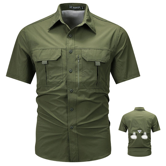 Men's  tactical short sleeve button shirt with dual flap chest pockets and discreet zip utility pocket Nord Taschen