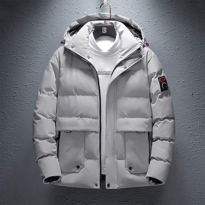 Herren Wattierte Kurzparka mit Kapuze, wasserabweisender Oberfläche und Utility-Taschen Nord Taschen