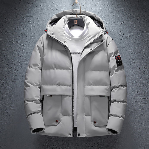 Herren Wattierte Kurzparka mit Kapuze, wasserabweisender Oberfläche und Utility-Taschen Nord Taschen