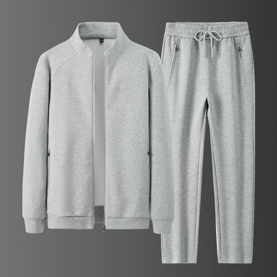 Herren Zweiteiliges minimalistisches Jogging‑Set mit Stehkragen, Zwei-Wege‑Reißverschluss & Reißverschlusstaschen Nord Taschen