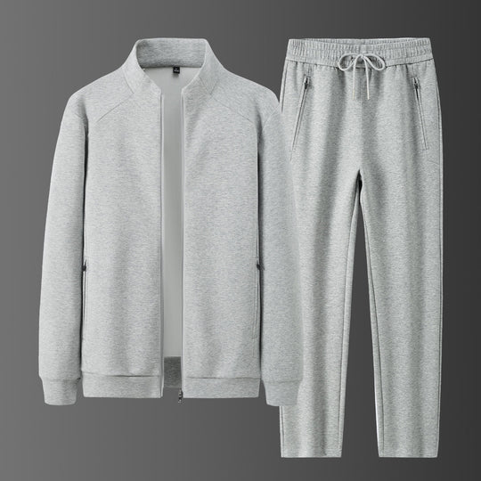 Herren Zweiteiliges minimalistisches Jogging‑Set mit Stehkragen, Zwei-Wege‑Reißverschluss & Reißverschlusstaschen Nord Taschen