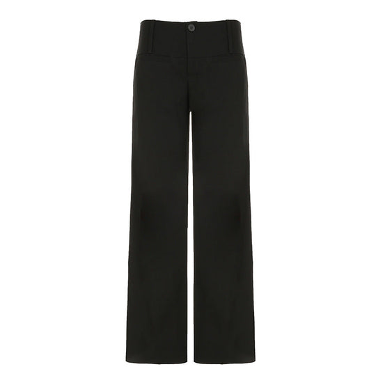 Damen Weite Flared-Hose mit hohem Bund und seitlichen Taschen
