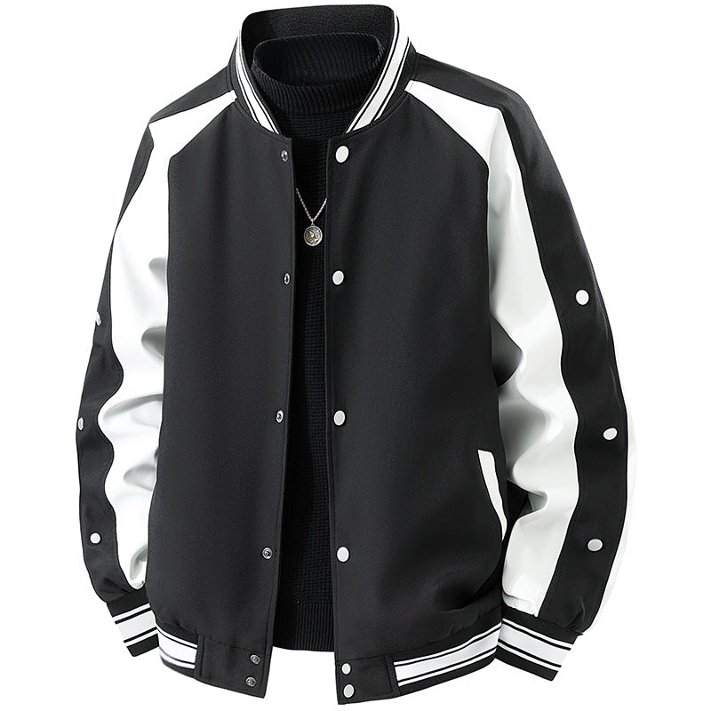 Herren Retro-College-Blouson mit Druckknopfverschluss, Raglanärmeln und Rippbündchen Nord Taschen
