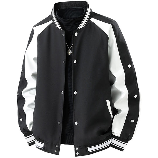 Herren Retro-College-Blouson mit Druckknopfverschluss, Raglanärmeln und Rippbündchen Nord Taschen