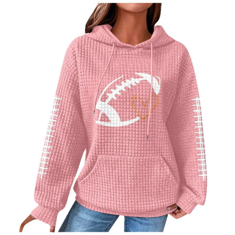 Damen Bequemer Kapuzenpullover mit Herzmotiv Nord Taschen