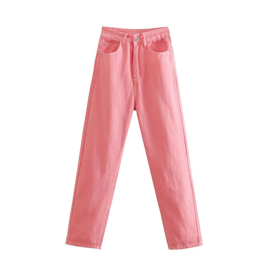Damen Hochtaillierte Denim-Jeans mit konisch zulaufendem Bein Nord Taschen