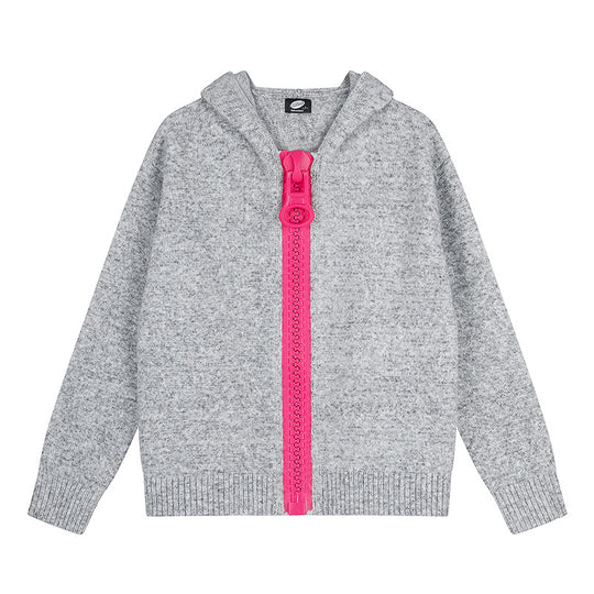 Damen Kapuzen-Strickjacke mit übergroßem Reißverschluss und softem Mohair-Mix Nord Taschen