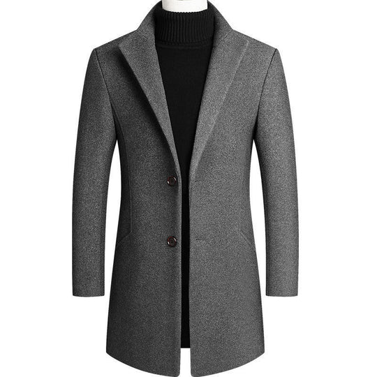 Herren Moderner Wollmix-Kurzmantel mit schlanker Silhouette, Reverskragen und Zweiknopfverschluss Nord Taschen