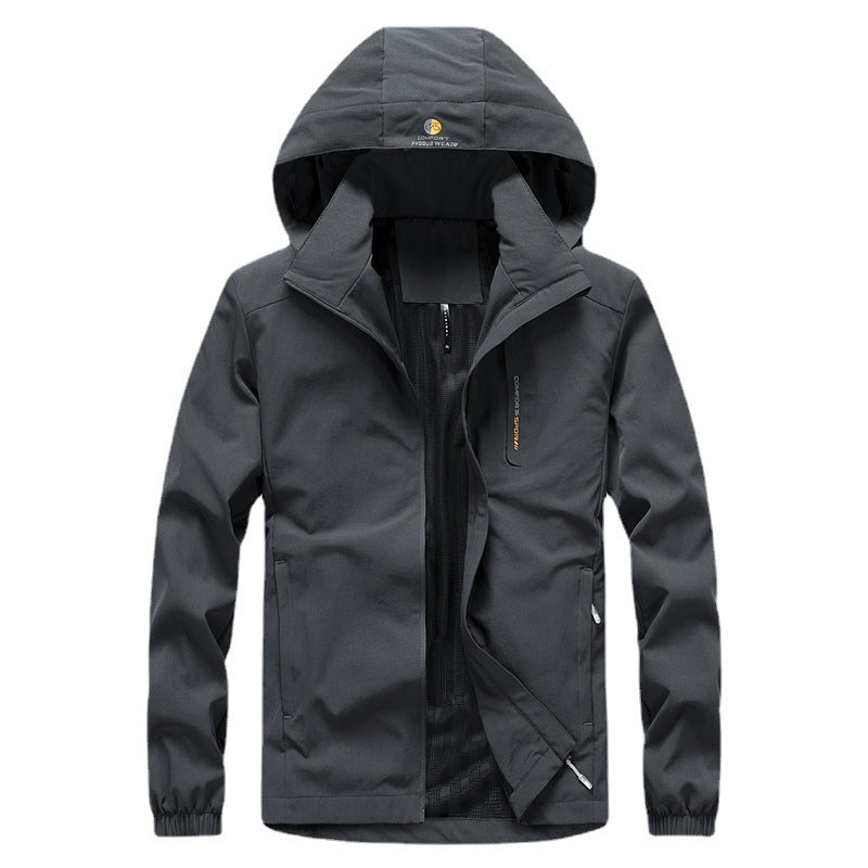 Herren leichte Softshell-Kapuzenjacke mit winddichter Membran und Reißverschlusstaschen Nord Taschen