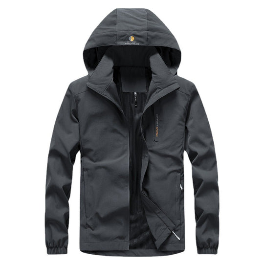 Herren leichte Softshell-Kapuzenjacke mit winddichter Membran und Reißverschlusstaschen Nord Taschen