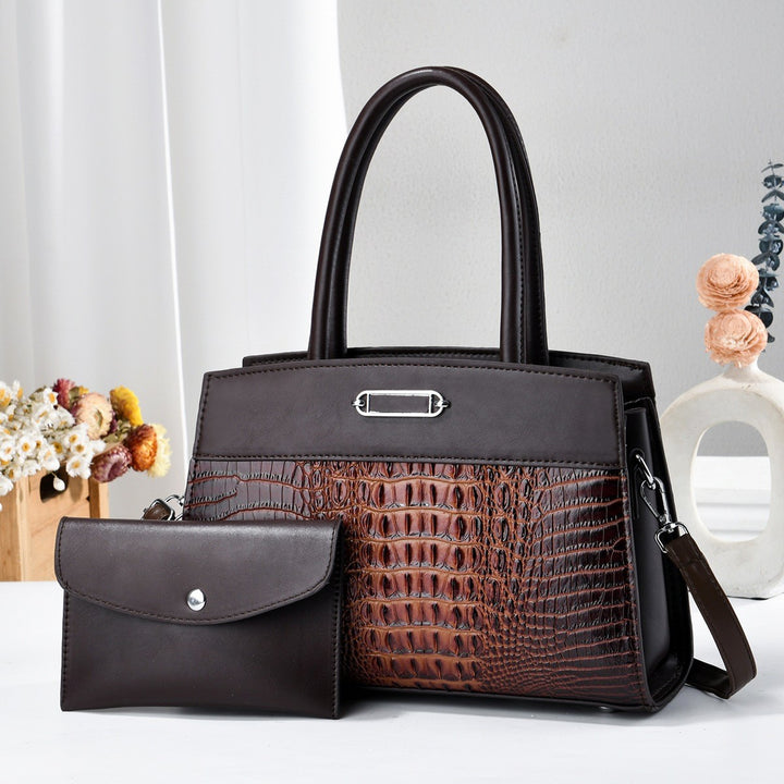 Damen elegante Handtasche mit stilvollem Krokodil-Design und abnehmbarer Clutch Nord Taschen