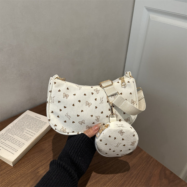 Damen Umhängetasche mit floralem Muster und abnehmbarem Kosmetiktäschchen Nord Taschen
