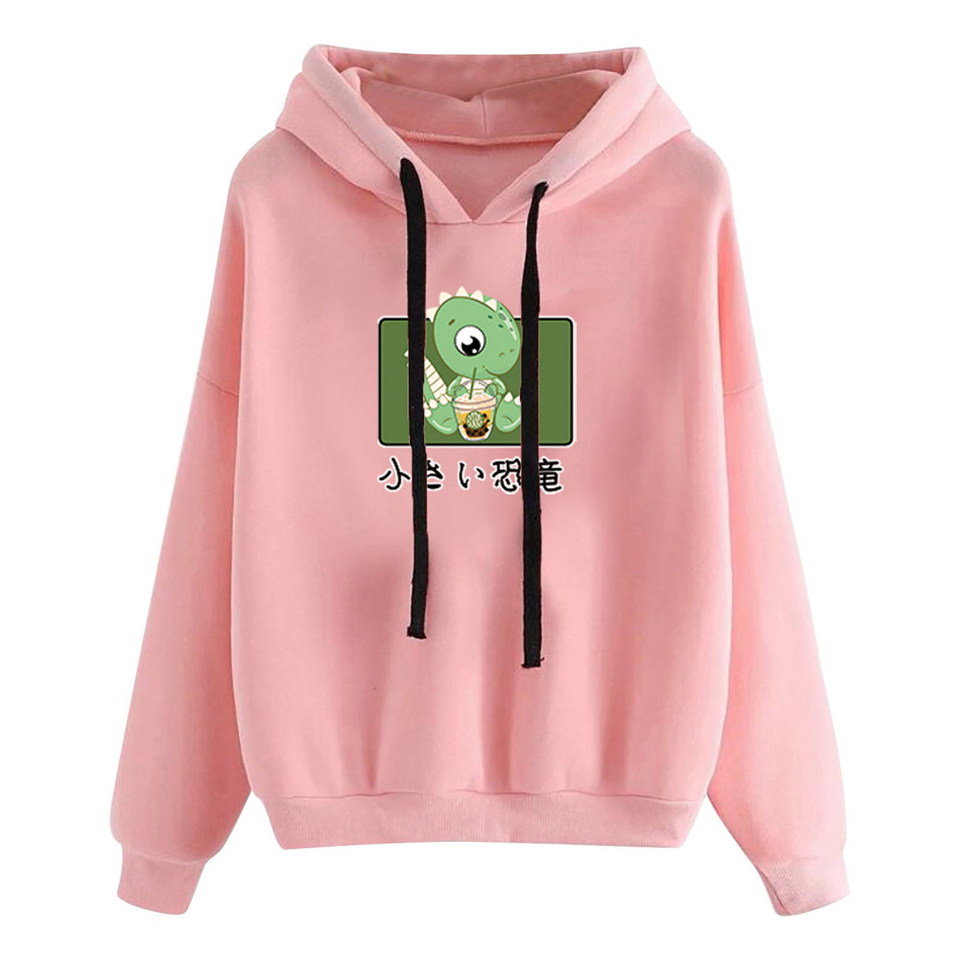 Damen nan kurz geschnittener Cropped-Kapuzenpullover mit niedlicher Frosch-Illustration und verstellbarer Kapuze Nord Taschen
