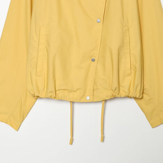 Damen Kurze wasserabweisende Übergangsjacke mit weitem Raglanärmel und Tunnelzug Nord Taschen