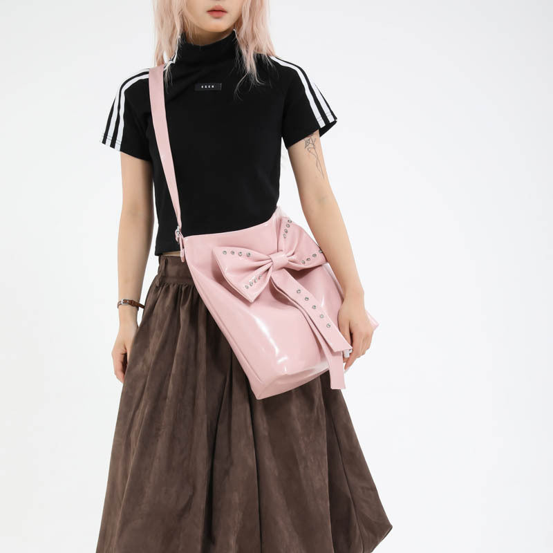 Damen stilvolle Hobo-Tasche mit dekorativem Schleifen-Detail Nord Taschen