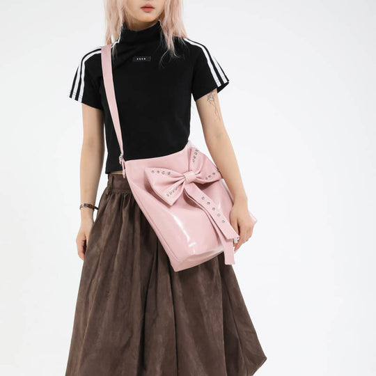 Damen stilvolle Hobo-Tasche mit dekorativem Schleifen-Detail Nord Taschen