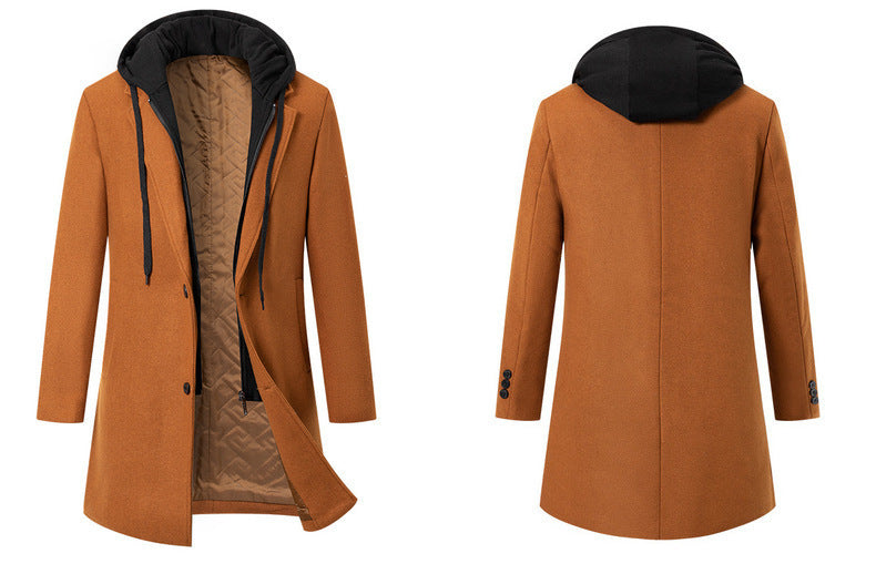 Herren Doppelreihiger City Mantel aus Wollmix mit taillierter Silhouette Nord Taschen