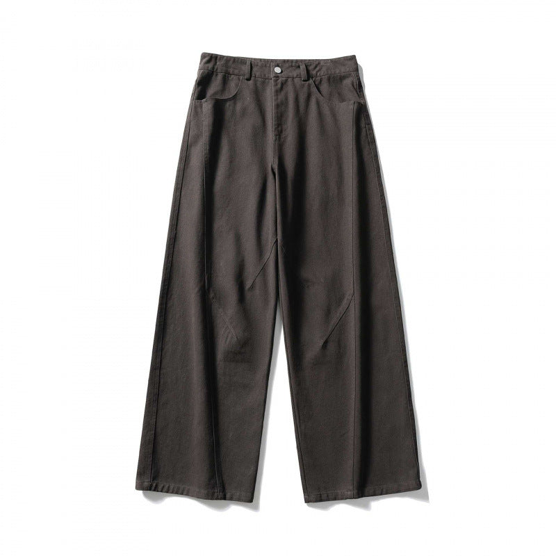 Damen Palazzo-Jeanshose mit hoher Taille, weitem Bein und Ziernähten Nord Taschen