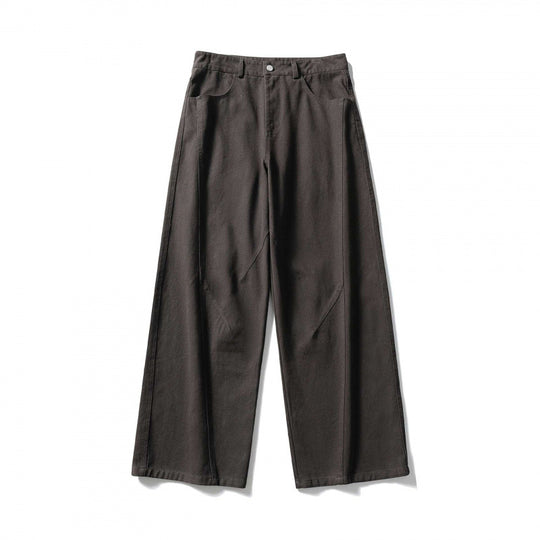 Damen Palazzo-Jeanshose mit hoher Taille, weitem Bein und Ziernähten Nord Taschen