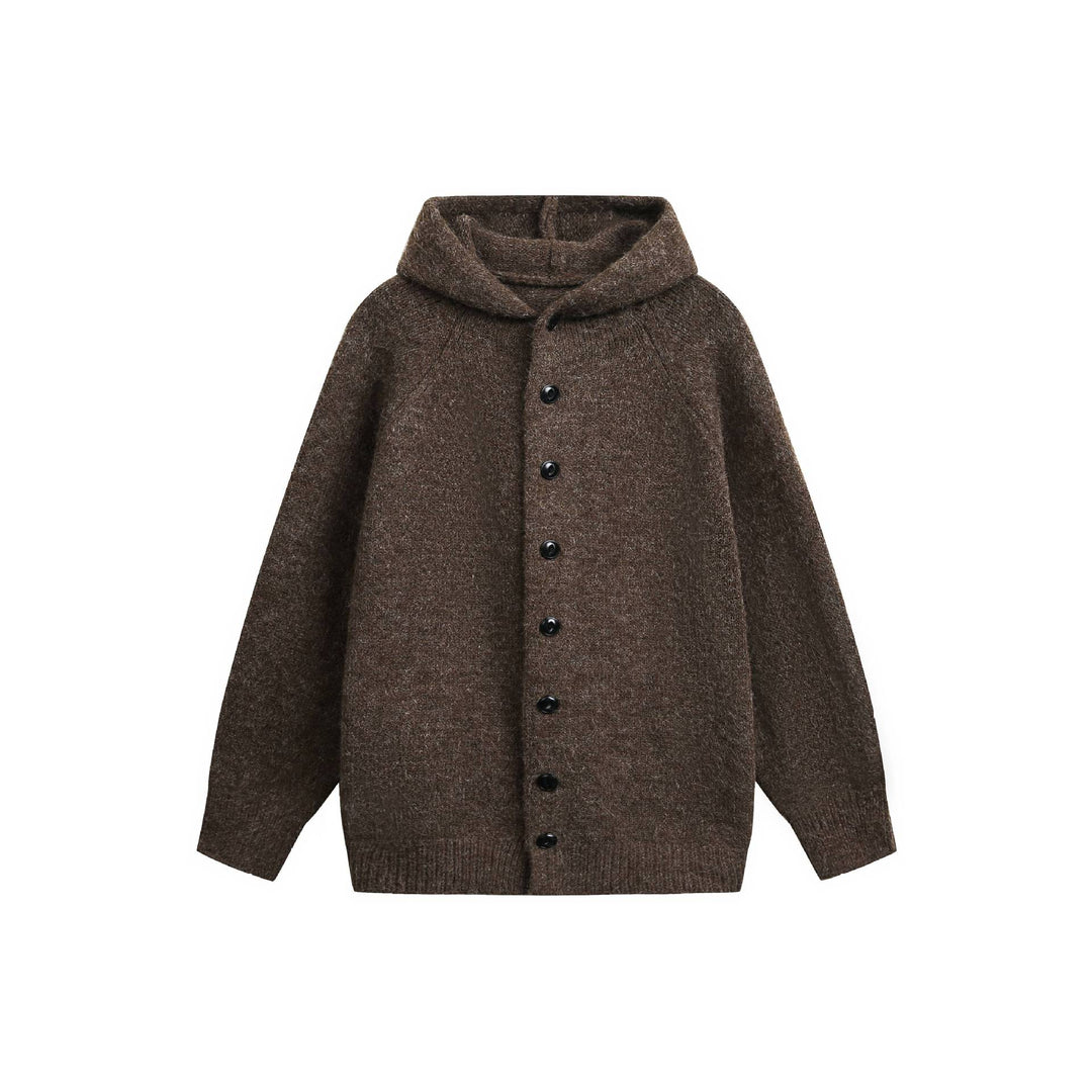 Damen Wollmix‑Cape‑Cardigan mit Kapuze, Knopfleiste und Raglanärmeln Nord Taschen