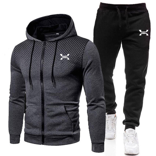 Arvani Herren Sportanzug mit Reißverschluss-Hoodie und Jogginghose