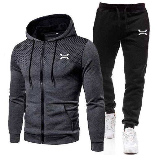 Arvani Herren Sportanzug mit Reißverschluss-Hoodie und Jogginghose