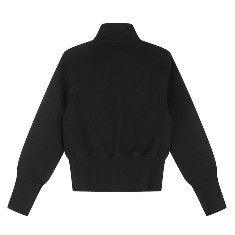 Damen Military-inspirierte Bomberjacke mit Stehkragen und Zierknopfleisten Nord Taschen
