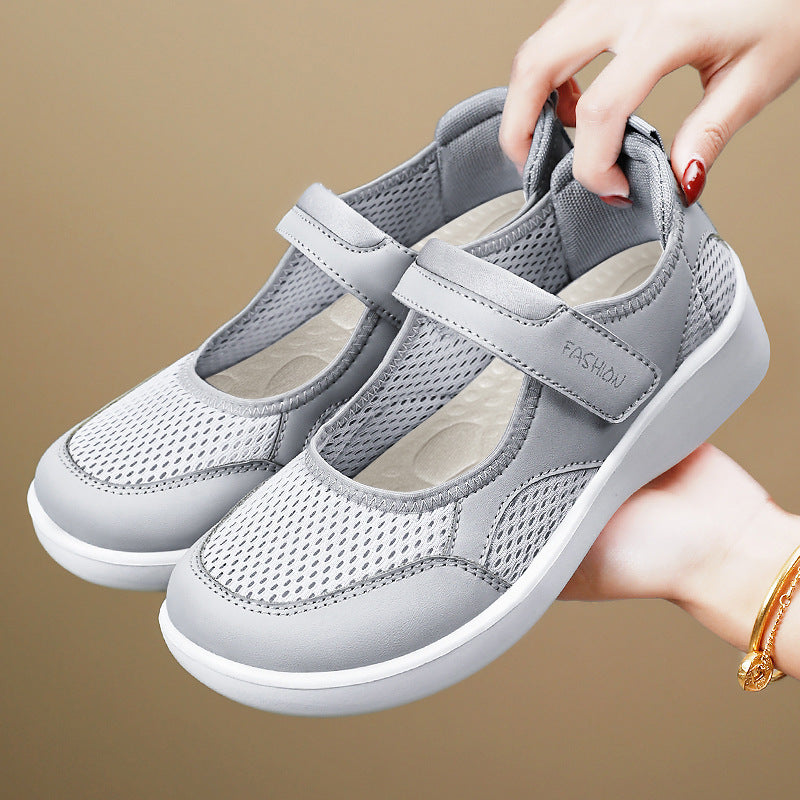 Damen Atmungsaktive Fitness-Sneaker mit verstellbarem Klettverschluss