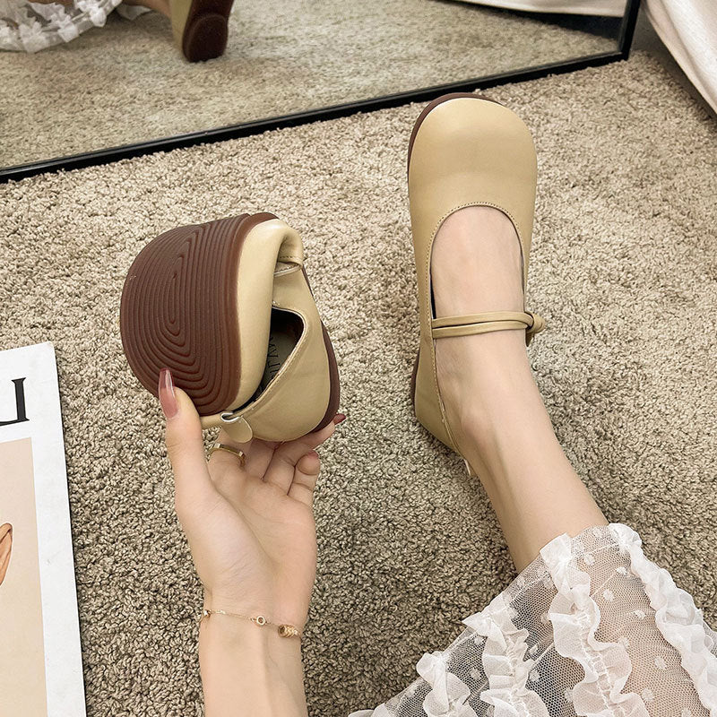 Damen Bequeme und elegante Ballerinas mit verstellbarem Riemen und weicher Innensohle - Vittorelli