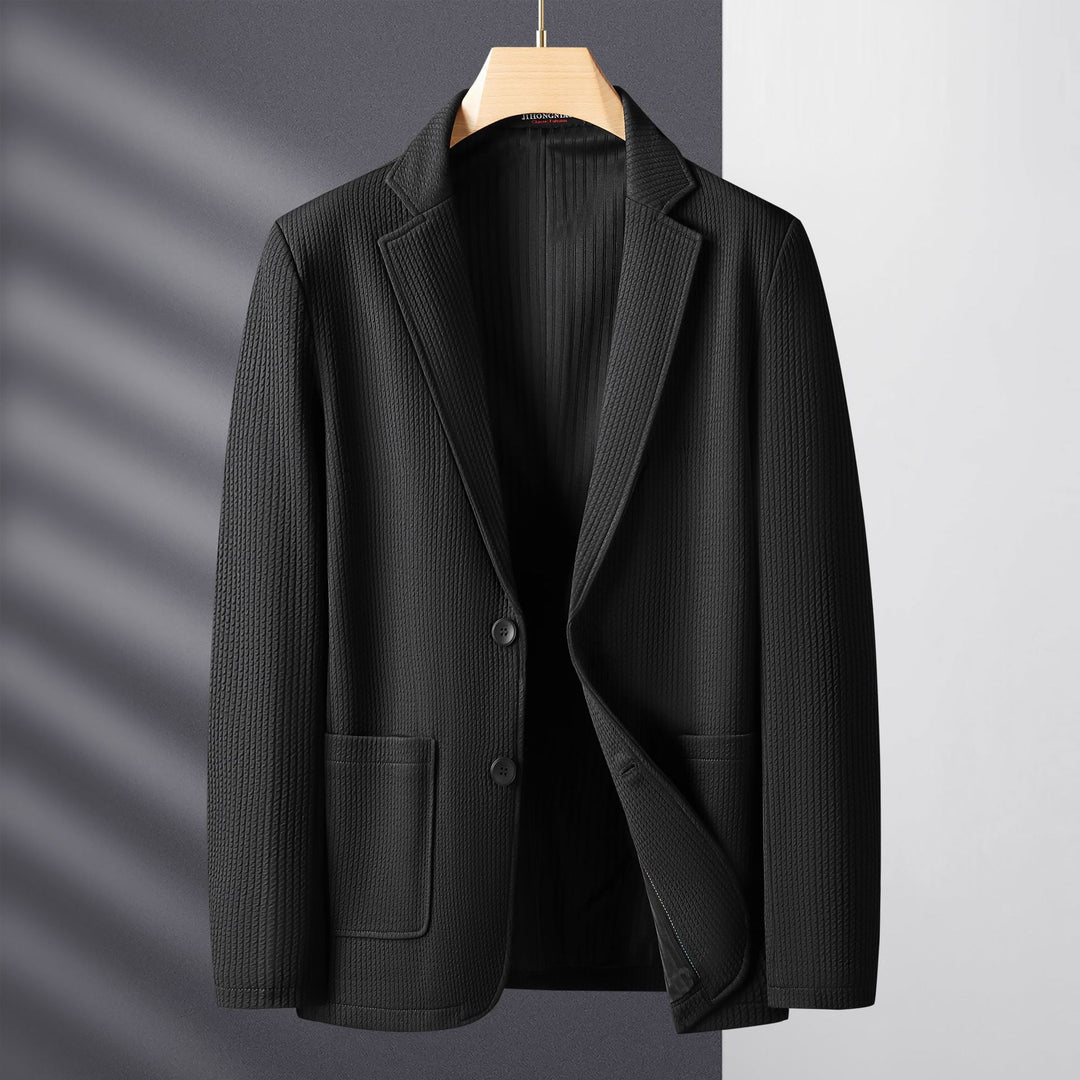 Herren Strukturierter Strickblazer mit Strukturmuster und aufgesetzten Taschen Nord Taschen