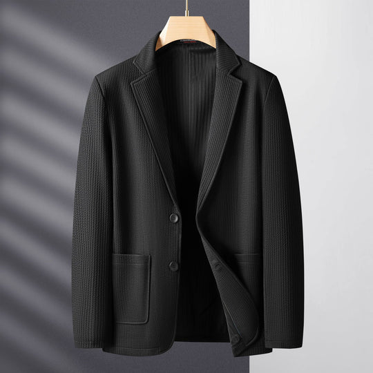 Herren Strukturierter Strickblazer mit Strukturmuster und aufgesetzten Taschen Nord Taschen
