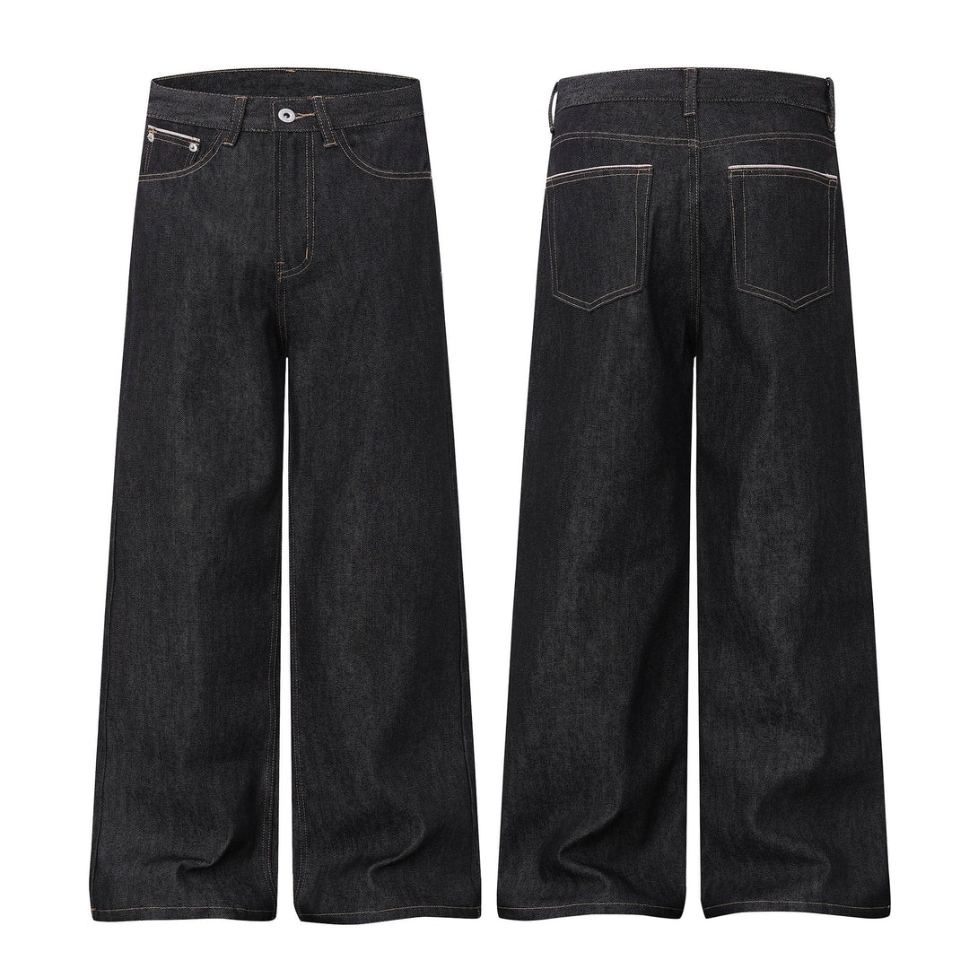 Damen Weite Cropped-Denim Culotte mit hoher Taille und klassischem Taschen-Detail Nord Taschen