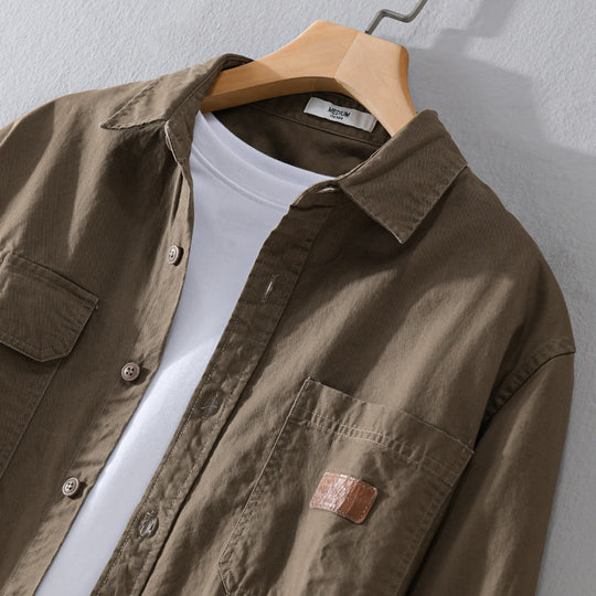 Herren Overshirt-Hemdjacke im Utility-Stil mit Brusttaschen Nord Taschen