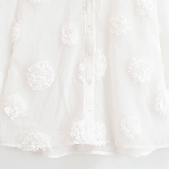 Damen Bluse mit dreiviertelärmeln und dreidimensionalen Blütenapplikationen Nord Taschen