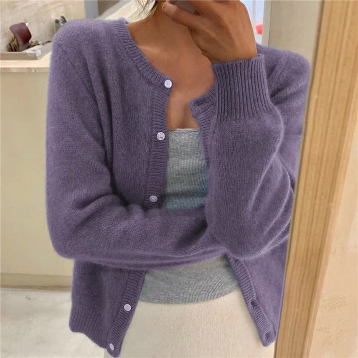 Damen kuschelige Strickjacke