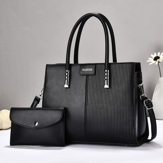 Damen elegante Tragetasche mit strukturierter Oberfläche und abnehmbarer Mini-Clutch Nord Taschen