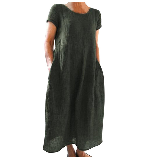 Damen Langarm Sommerkleid Nord Taschen