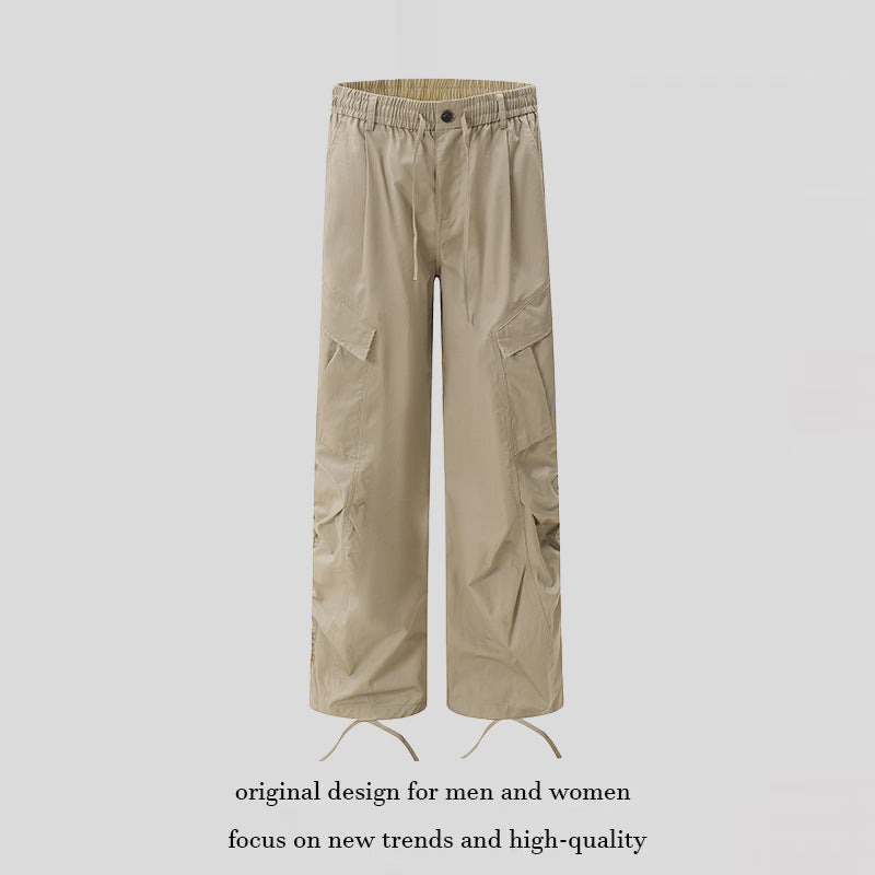 Damen Weite Cargo‑Palazzo‑Hose mit Tunnelzugbund und verstellbaren Saumkordeln Nord Taschen