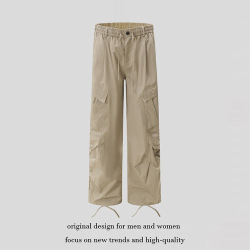 Damen Weite Cargo‑Palazzo‑Hose mit Tunnelzugbund und verstellbaren Saumkordeln Nord Taschen