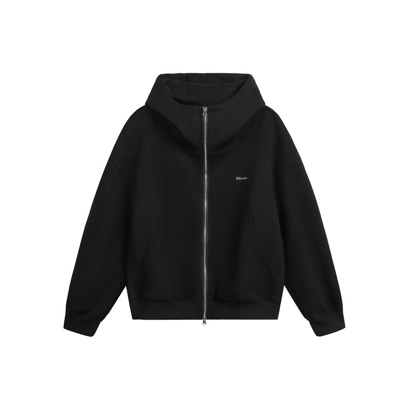 Damen Locker geschnittene Reißverschluss-Hoodie mit hohem Funnelkragen und Zwei-Wege-Funktion Nord Taschen