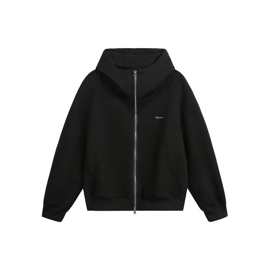 Damen Locker geschnittene Reißverschluss-Hoodie mit hohem Funnelkragen und Zwei-Wege-Funktion Nord Taschen