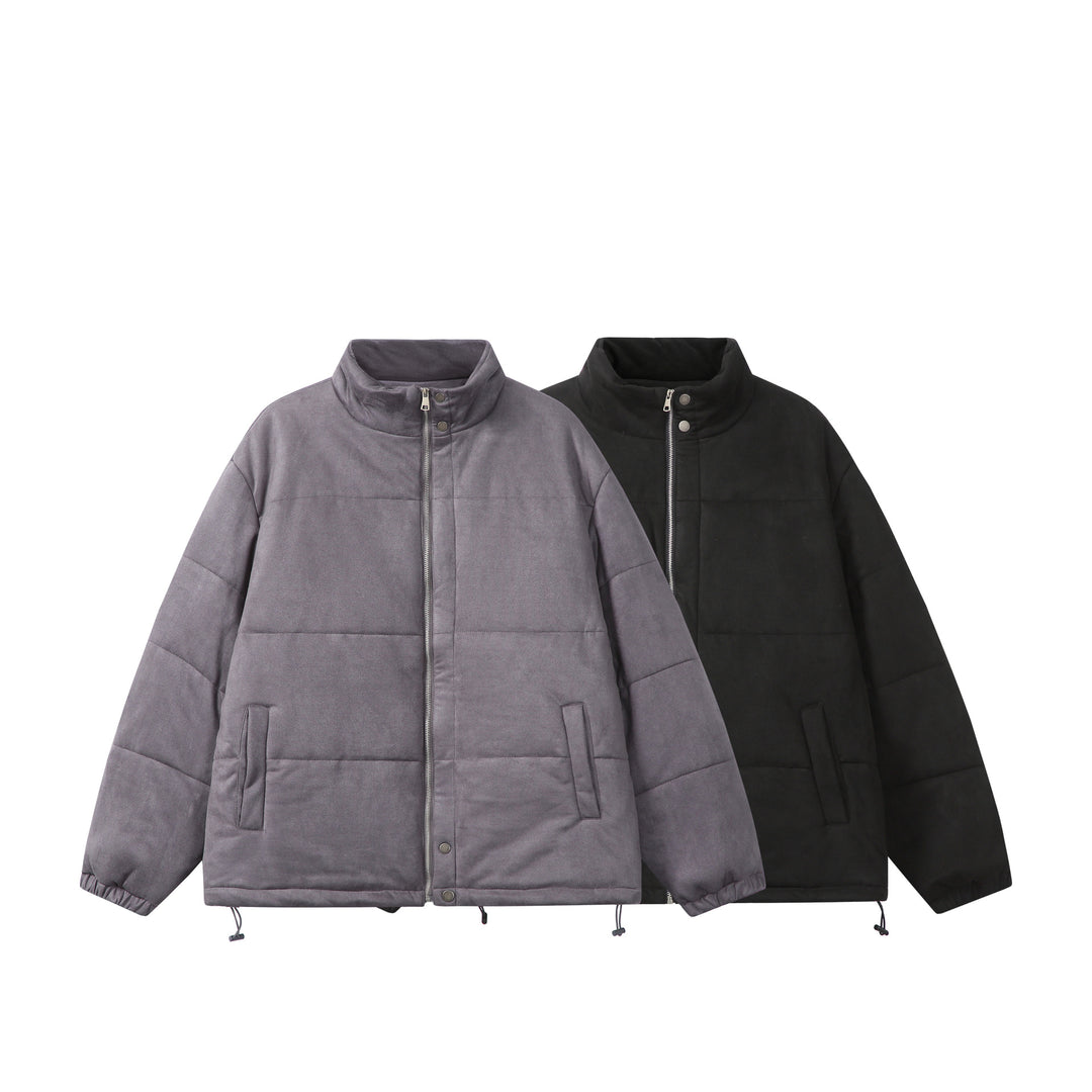 Unisex Boxy‑Steppjacke im Samtfinish mit hohem Funnelkragen und verstellbarem Saum Nord Taschen