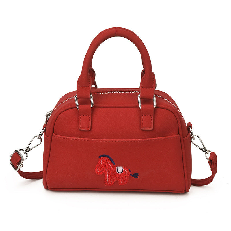 Damen Handtasche mit verspieltem Pferdemotiv und praktischem Tragegriff Nord Taschen