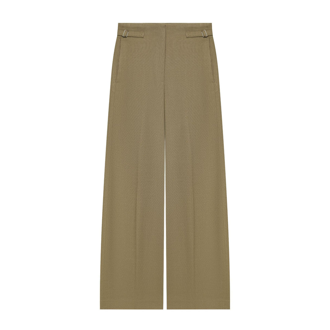 Damen Hochtaillierte Culotte-Hose mit weitem Bein und dekorativem Taillengürtel Nord Taschen