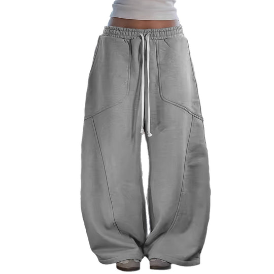 Damen Extraweite Lounge-Jogginghose mit hohem Bund, Kordelzug & geformten Kniepanelen Nord Taschen
