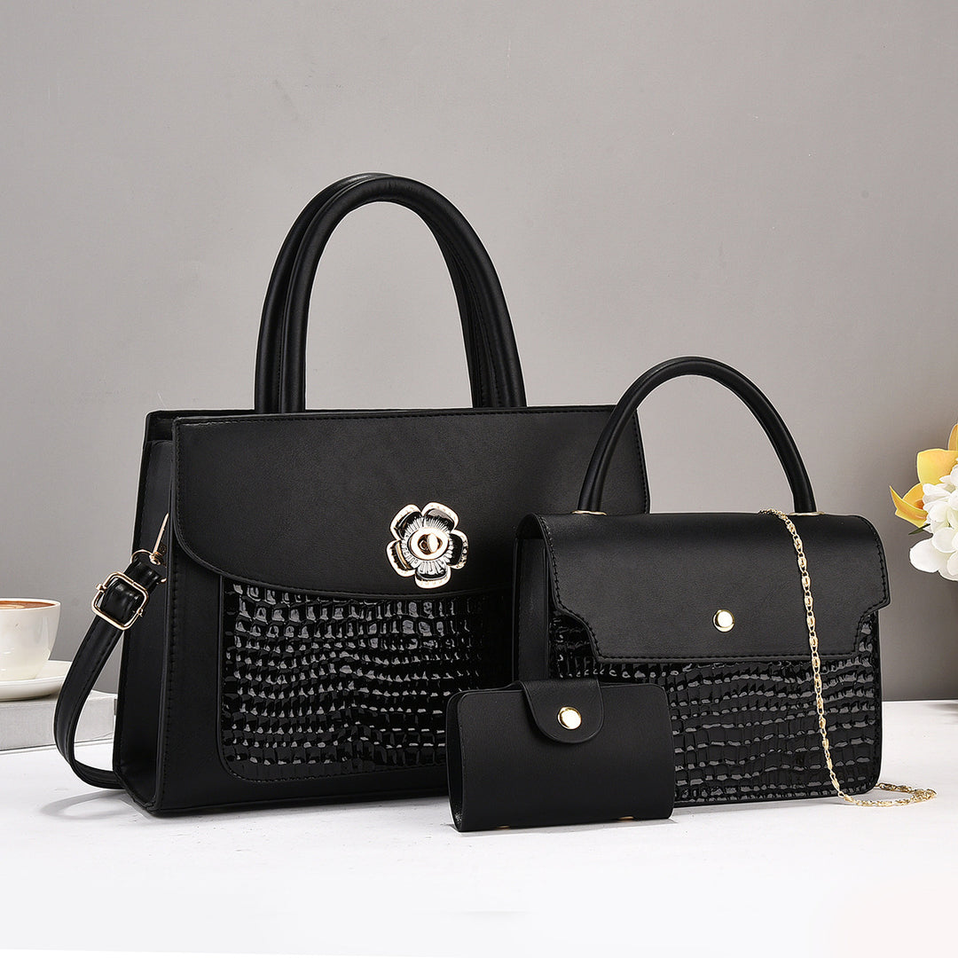 Damen elegante Handtasche mit strukturiertem Design und abnehmbarer Mini-Clutch Nord Taschen