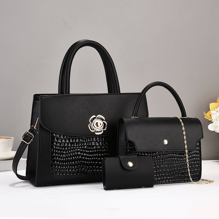 Damen elegante Handtasche mit strukturiertem Design und abnehmbarer Mini-Clutch Nord Taschen