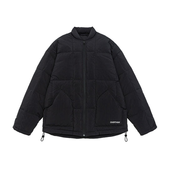 Herren Boxy gesteppte Isolationsjacke mit Stehkragen, Kordelzug und Logo-Applikation Nord Taschen