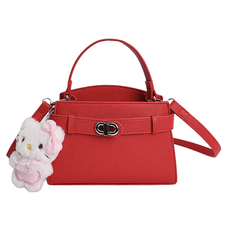 Damen trendige Handtasche mit verspieltem Tieranhänger Nord Taschen