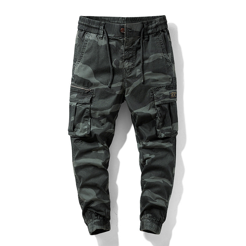Herren Camouflage‑Cargo‑Jogger aus robustem Baumwollmix mit Tunnelzugbund, Reißverschluss‑Tasche und gerippten Knöcheln Nord Taschen